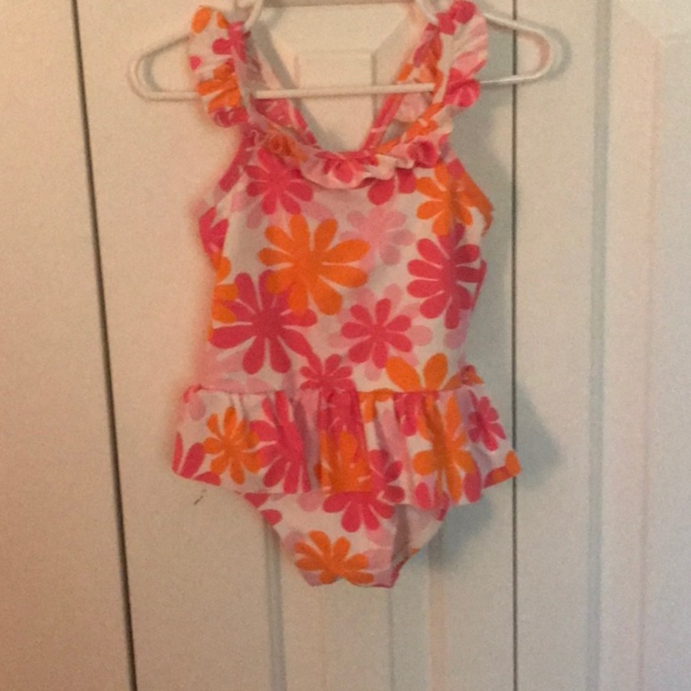Flower ruffle swim suit